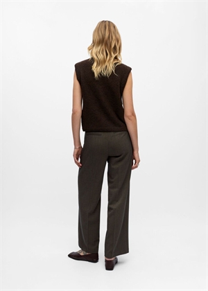 Saggia knit vest cardigan Seal Brown Melange Object 